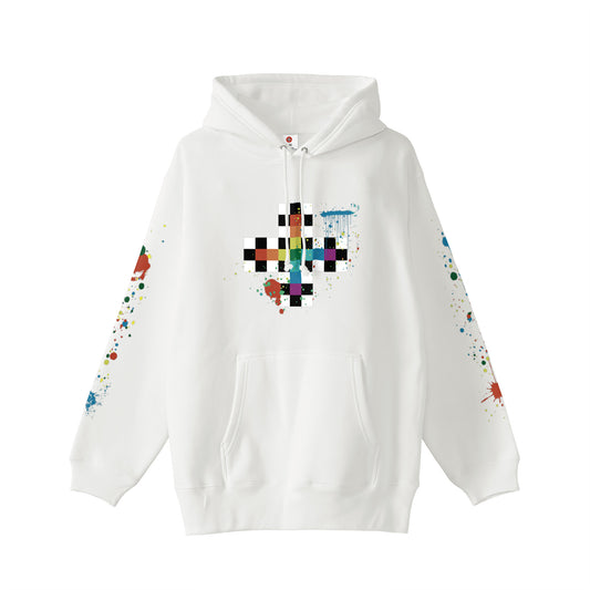 「虹の飛沫、翼、チェッカーフラッグの十字路」フーディ、パーカー2