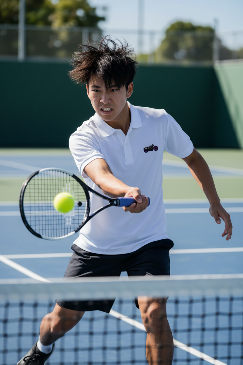 「Brit Popカフェレーサー」刺繍ポロ