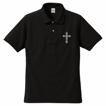 ゴシックハート+シルバー銀糸刺繍ポロ