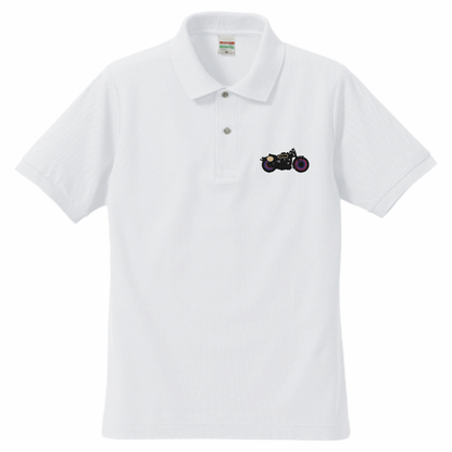 「Brit Popカフェレーサー」刺繍ポロ