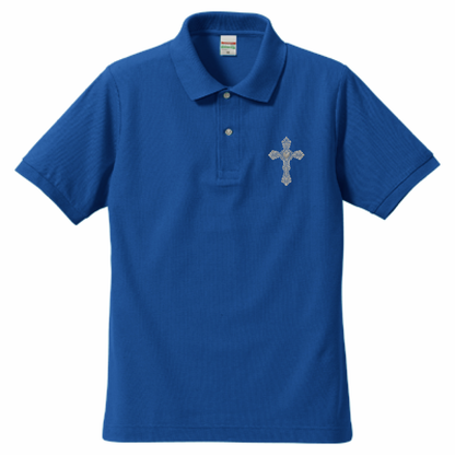 ゴシックハート+シルバー銀糸刺繍ポロ