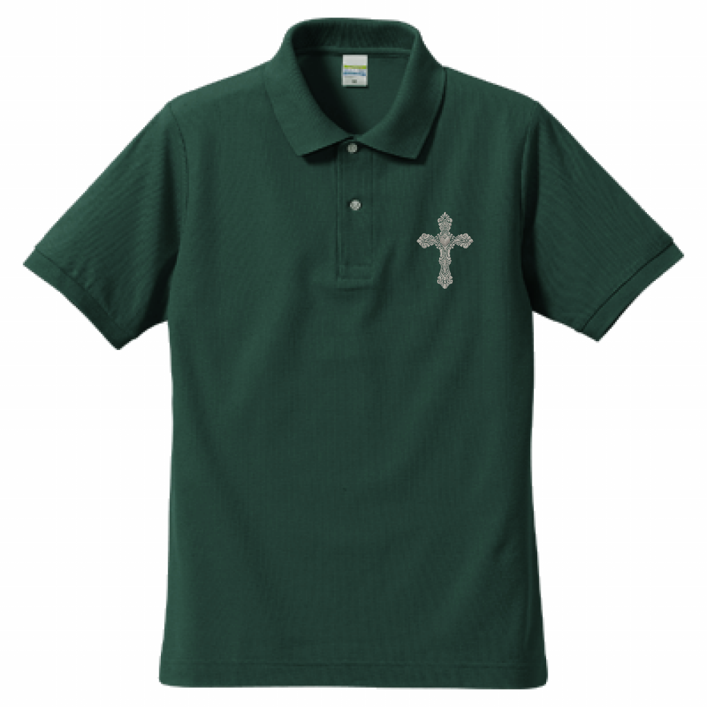 ゴシックハート+シルバー銀糸刺繍ポロ