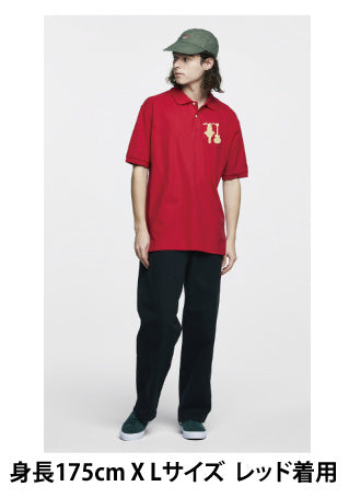 「バイクとギター」刺繍ポロ