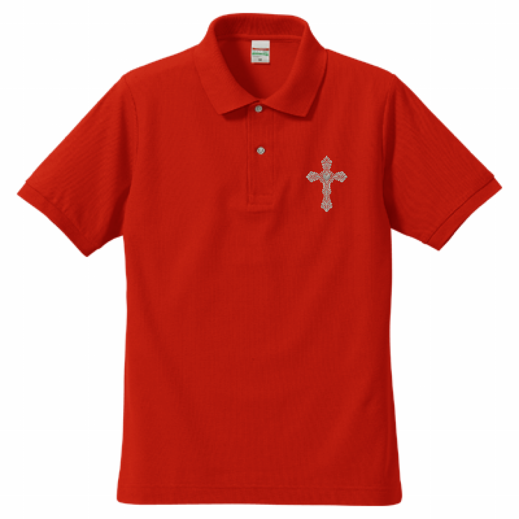 ゴシックハート+シルバー銀糸刺繍ポロ