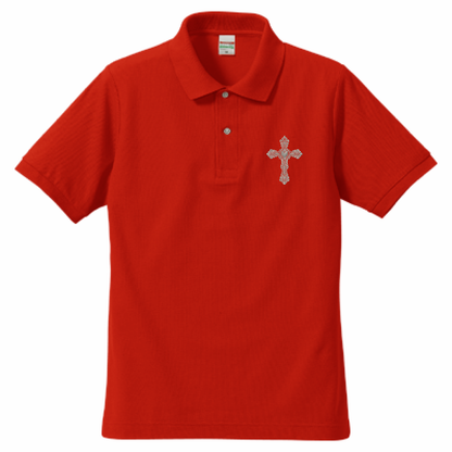 ゴシックハート+シルバー銀糸刺繍ポロ