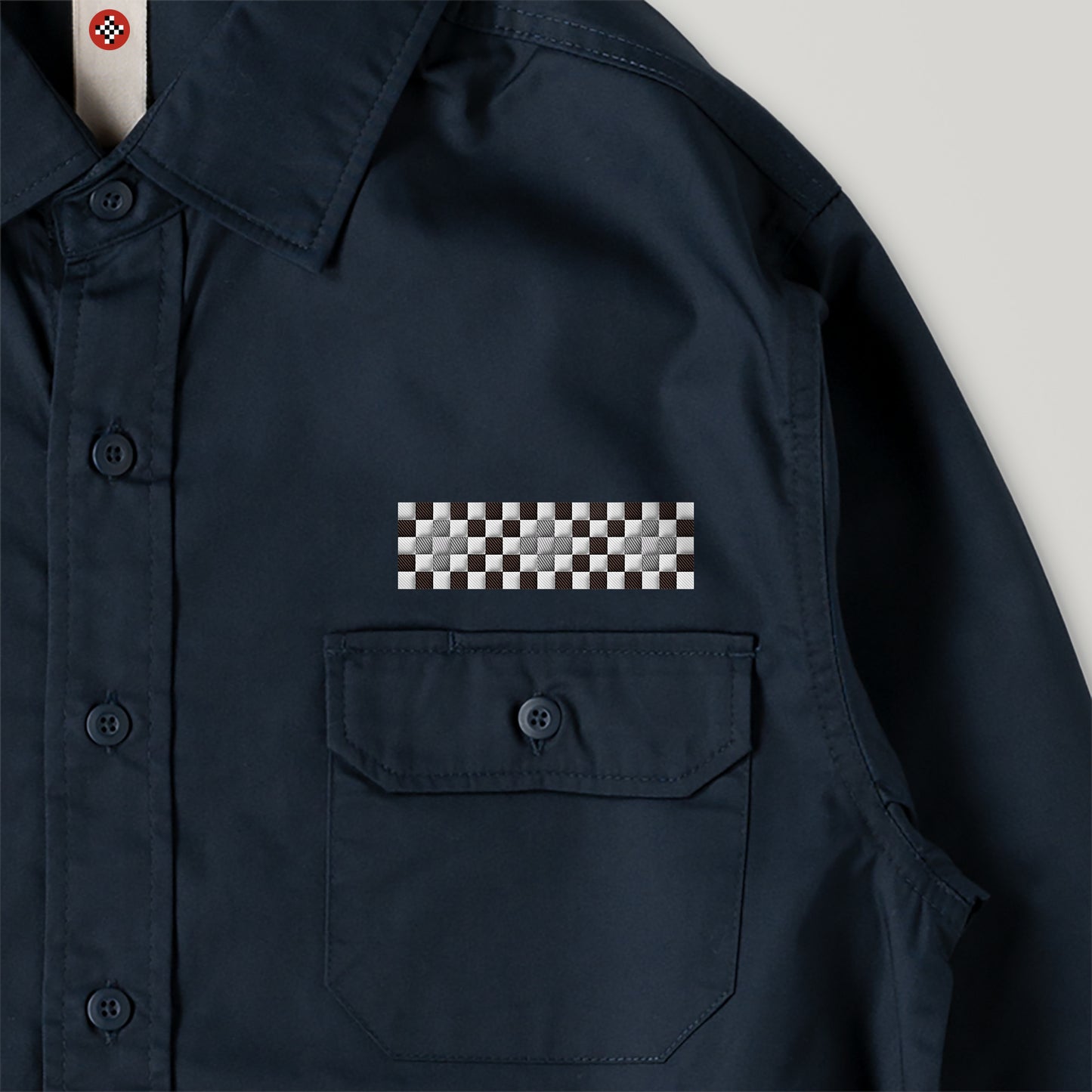 Monochrome checkered work shirt