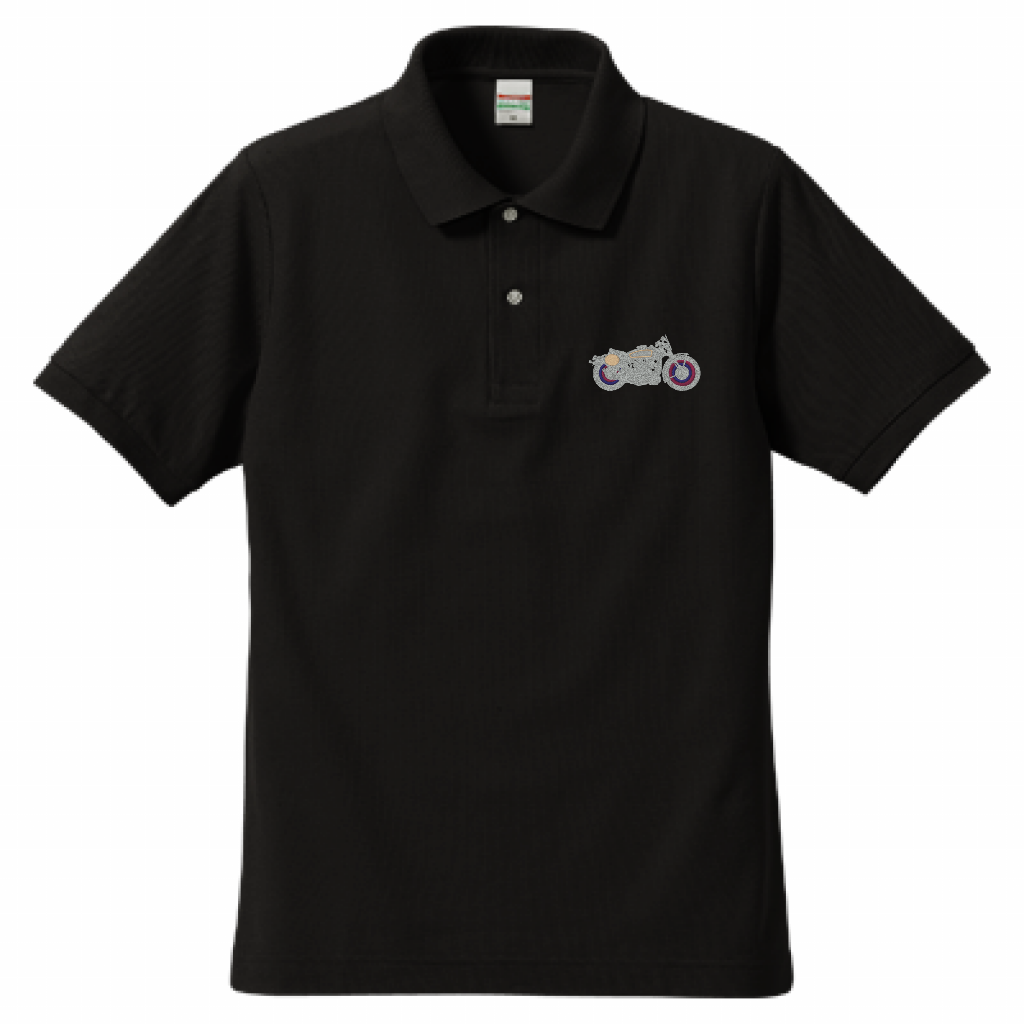 「Brit Popカフェレーサー」刺繍ポロ