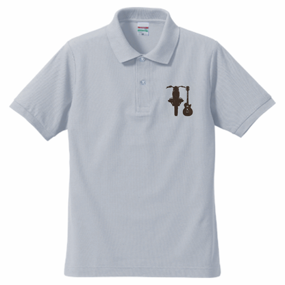 「バイクとギター」刺繍ポロ