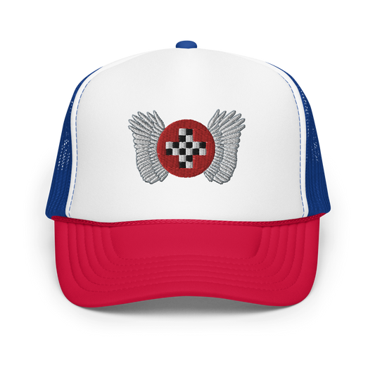 Cross checker + wing embroidery mesh cap 3