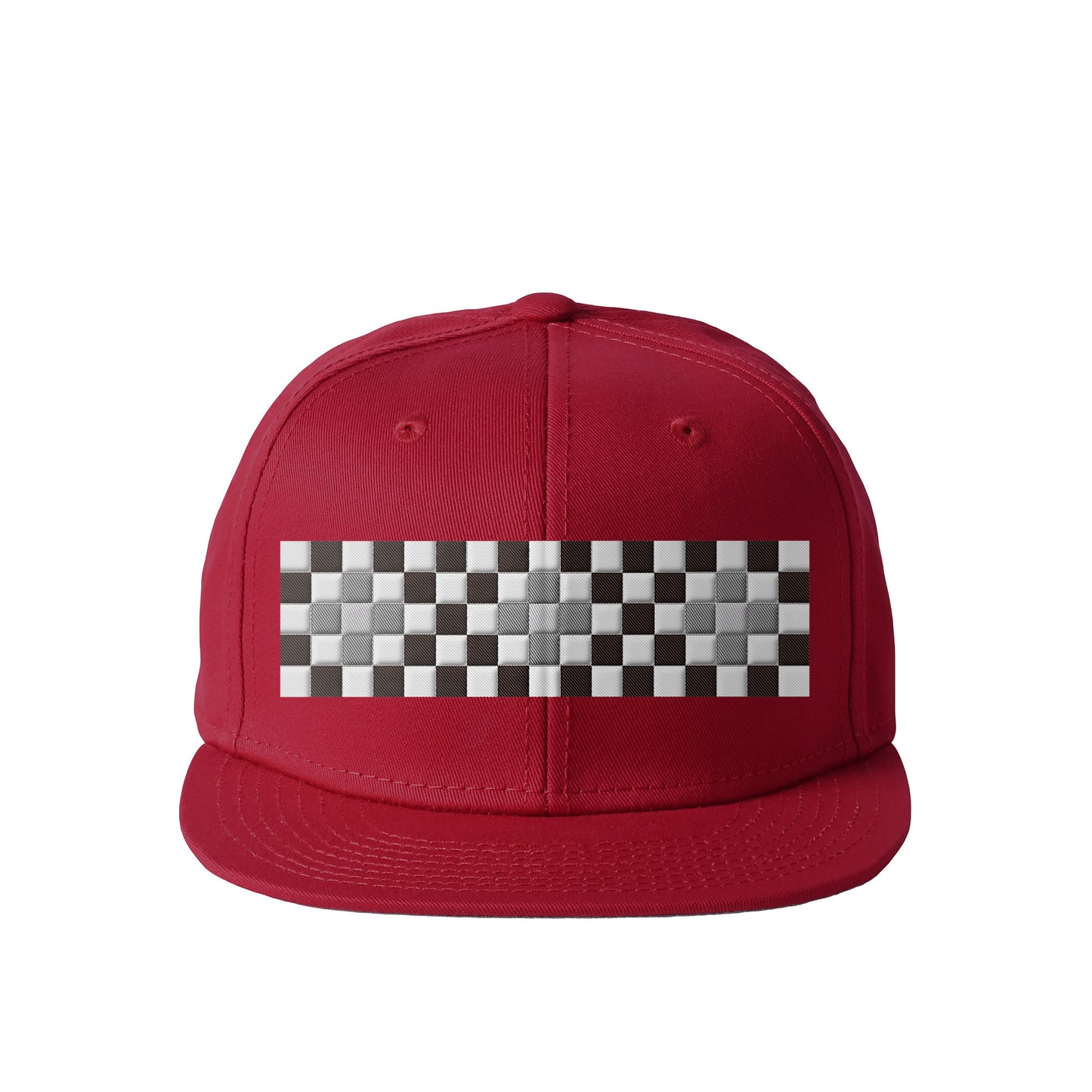 Gradient checker embroidery baseball cap 