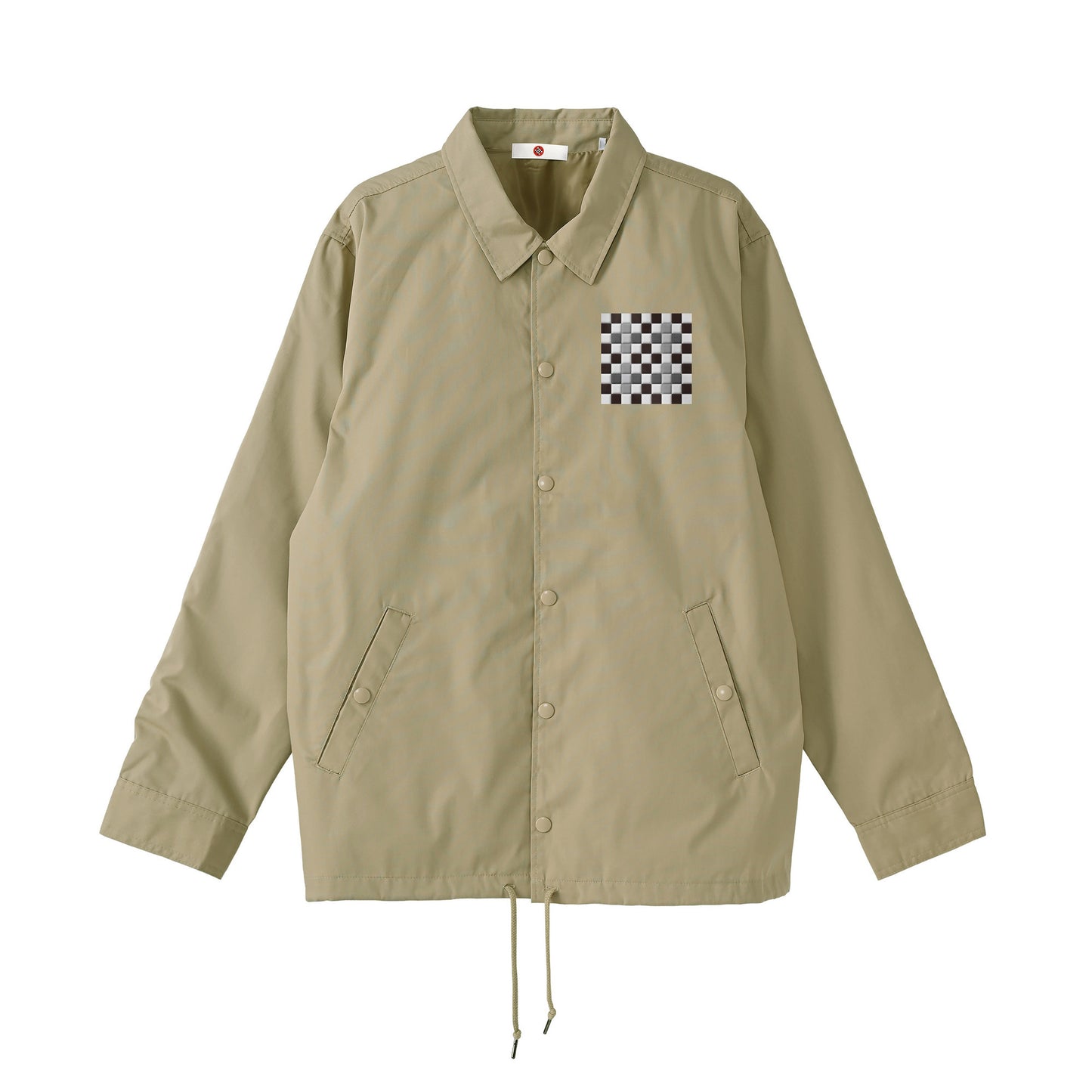 Gradient checker embroidery coach jacket 