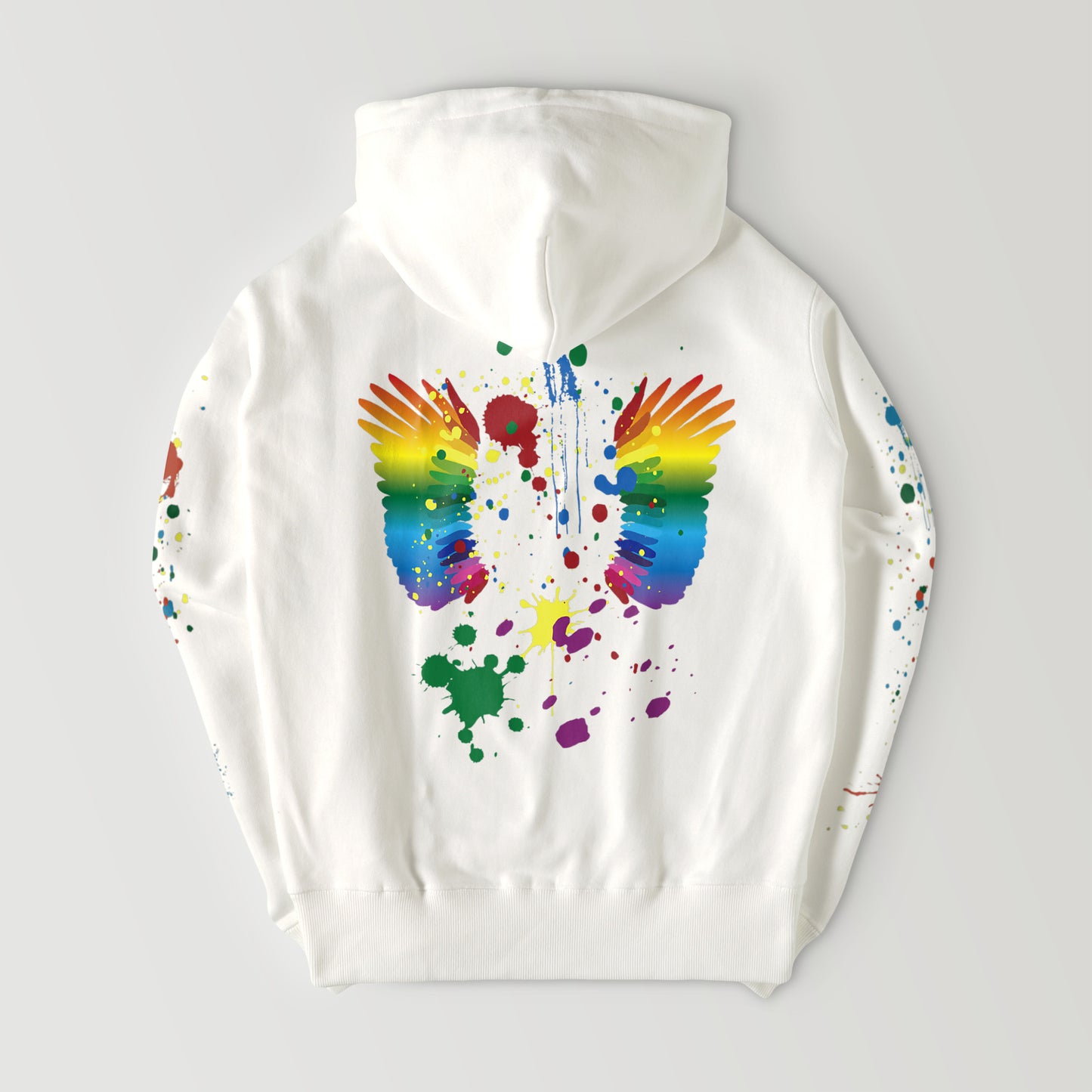 Rainbow splash pocketless hoodie 