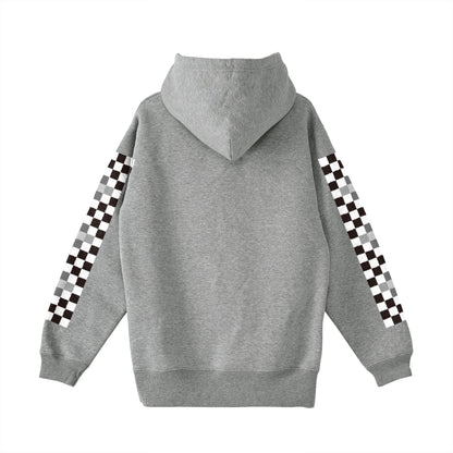 "Vintage Bike Mid-size Embroidery, Gradient Checker" Hoodie, Parka 