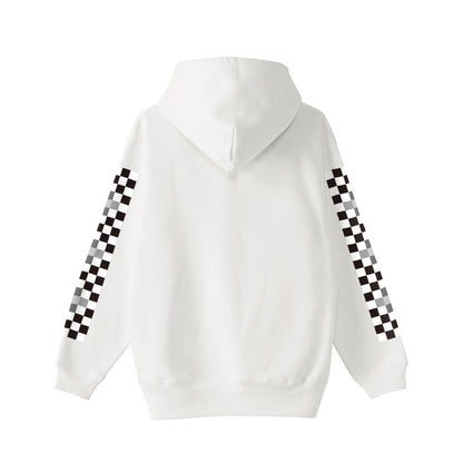 "Vintage Bike Mid-size Embroidery, Gradient Checker" Hoodie, Parka 