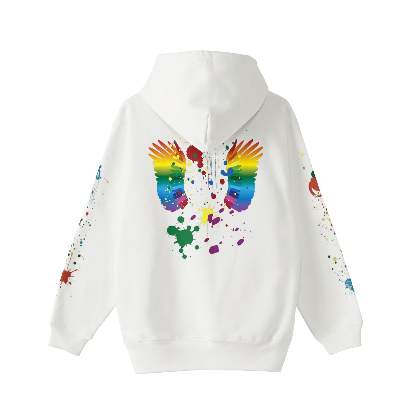 "Rainbow Splash, Wings, Checkered Flag Crossroads" Hoodie, Parka 2 