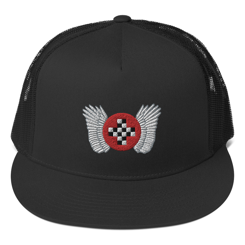 cross checker + wing embroidery mesh cap 1