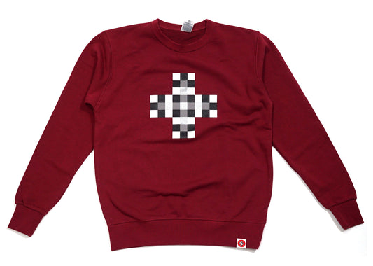 Cross checker reflective print sweatshirt
